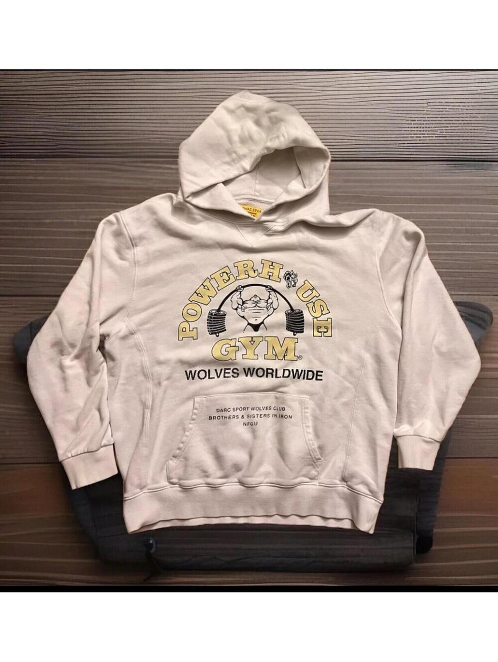 Darc Sport RARE Powerhouse of the Wolves Hoodie Gym Golds
